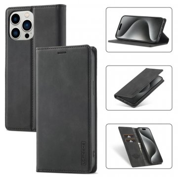 LC.IMEEKE Wallet Magnetic Stand Leather Phone Case Black