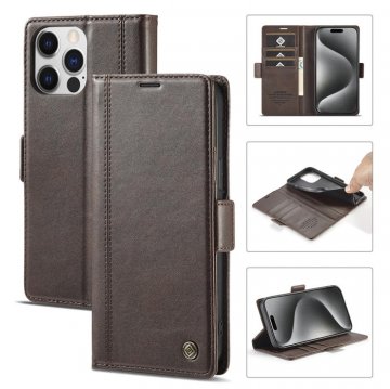 LC.IMEEKE Wallet Kickstand Magnetic Buckle Phone Case Coffee