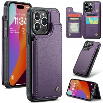 CaseMe RFID Blocking Card Holder Kickstand Phone Case Purple