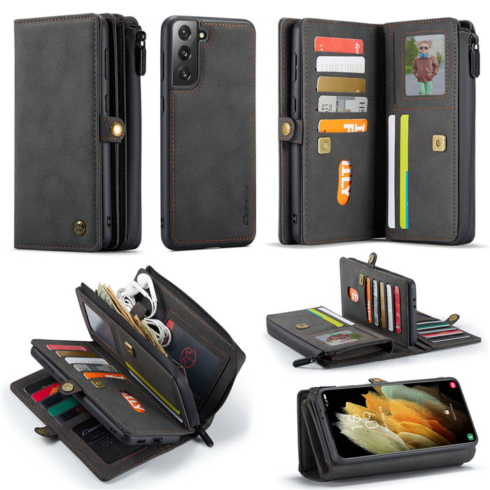 Caseme Samsung Galaxy S21 Multi Functional Wallet Case Black 7645