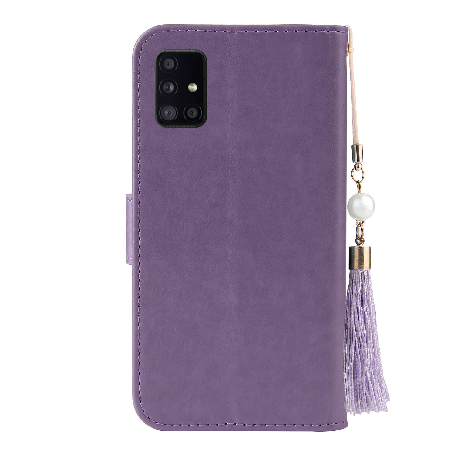 Samsung Galaxy A51 5g Embossing Lucky Tree Leather Wallet Stand Case Purple 0412