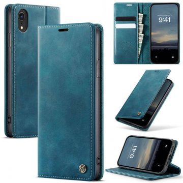 CaseMe iPhone XR Magnetic Wallet Case with RFID Blocking Blue