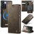 CaseMe Samsung Galaxy S22 Plus 2-in-1 Magnetic Wallet Case – Wireless Charging & RFID Blocking Coffee