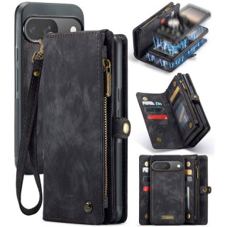 CaseMe Google Pixel 9/9 Pro Wallet Magnetic Case with Wrist Strap Black