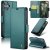 CaseMe iPhone 16 Wallet RFID Blocking Magnetic Buckle Case Green