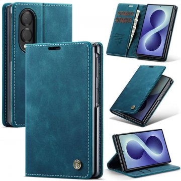 CaseMe Samsung Galaxy Z Fold8 Suede Leather Wallet Case Blue