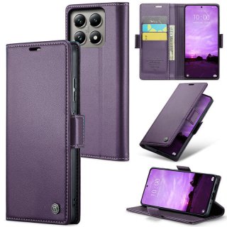 CaseMe Xiaomi 14T Pro Wallet RFID Blocking Magnetic Buckle Case Purple