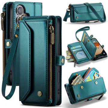 CaseMe iPhone 17 Wallet RFID Blocking Crossbody Case with Wireless Charging Green