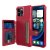 Kickstand Card Holder PU Leather Coated TPU Phone Case Red