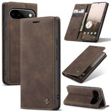 CaseMe Google Pixel 11/Pixel 11 Pro Suede Leather Wallet Case Coffee