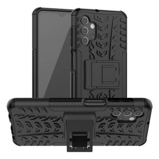 Samsung Galaxy A32 5G Hybrid Rugged PC + TPU Kickstand Case Black