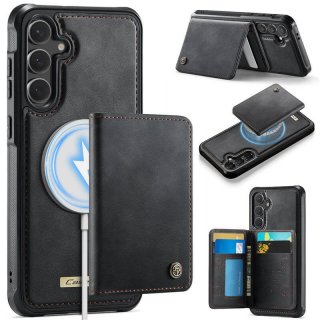CaseMe Samsung Galaxy S24 FE Detachable Magnetic Wallet Case with RFID Blocking & Wireless Charging - Black