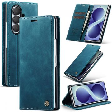 CaseMe Samsung Galaxy Z Fold8 Ultra Suede Leather Wallet Case Blue