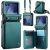 CaseMe Samsung Galaxy Z Flip7 Wallet Case with Card Holder, Crossbody Strap & RFID Blocking Green