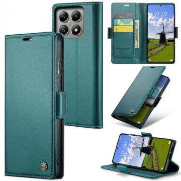 CaseMe Xiaomi 14T Pro Wallet RFID Blocking Magnetic Buckle Case Green