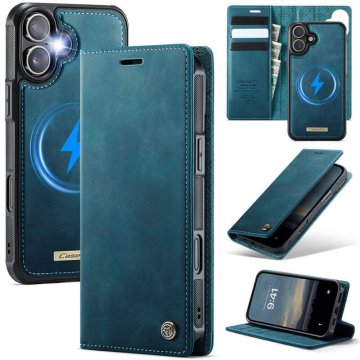 CaseMe iPhone 17 2-in-1 Magnetic Wallet Case – Wireless Charging & RFID Blocking Blue
