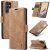 CaseMe Samsung Galaxy S25 Ultra Wallet Magnetic Suede Leather Case Brown