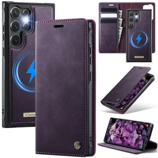 CaseMe Samsung Galaxy S25 Ultra 2-in-1 Magnetic Wallet Case – Wireless Charging & RFID Blocking Purple