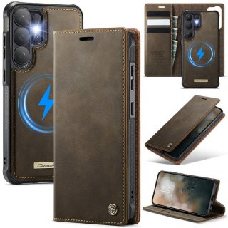 CaseMe Samsung Galaxy S26 Ultra 2-in-1 Magnetic Wallet Case – Wireless Charging & RFID Blocking Coffee