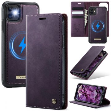 CaseMe iPhone 11 2-in-1 Magnetic Wallet Case – Wireless Charging & RFID Blocking Purple