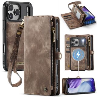 CaseMe iPhone 17 Pro 2-in-1 Magnetic Wallet Case with MagSafe & RFID Blocking Coffee