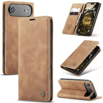 CaseMe iPhone Air Wallet Magnetic Suede Leather Case Brown