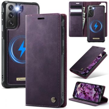 CaseMe Samsung Galaxy S21 2-in-1 Magnetic Wallet Case – Wireless Charging & RFID Blocking Purple