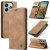 CaseMe Xiaomi Redmi Note 14 Wallet Magnetic Suede Leather Case Brown