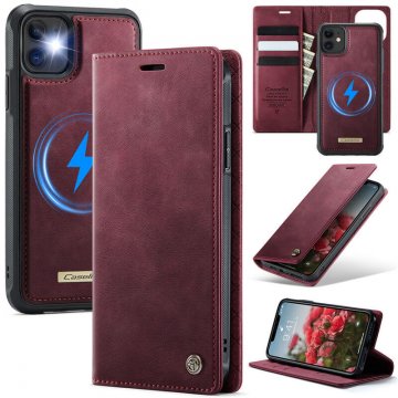 CaseMe iPhone 11 2-in-1 Magnetic Wallet Case – Wireless Charging & RFID Blocking Red