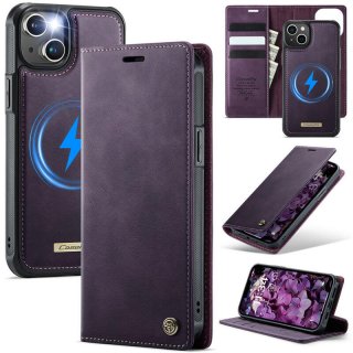 CaseMe iPhone 13 2-in-1 Magnetic Wallet Case – Wireless Charging & RFID Blocking Purple