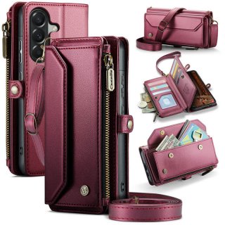 CaseMe Samsung Galaxy A57 Wallet RFID Blocking Crossbody Phone Case Red