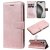 For iPhone 16 Pro Max Solid Color Wallet Magnetic Kickstand Case Rose Gold