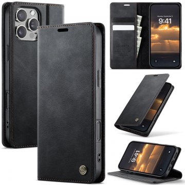 CaseMe iPhone 16 Pro Max Magnetic Wallet Case with RFID Blocking Black