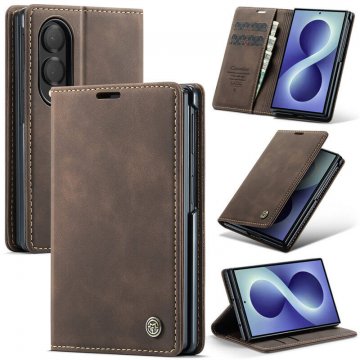 CaseMe Samsung Galaxy Z Fold8 Suede Leather Wallet Case Coffee