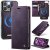 CaseMe iPhone 16 Pro 2-in-1 Magnetic Wallet Case – Wireless Charging & RFID Blocking Purple