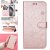 For iPhone 16 Plus Cat Bee Embossed Pattern Wallet Magnetic Case Rose Gold