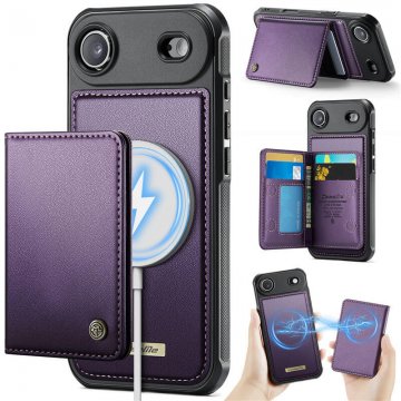 CaseMe iPhone Air 2-in-1 Detachable Magnetic Wallet Case with RFID Blocking, Card Holder & MagSafe Compatible - Purple