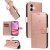 For iPhone 16 Embossed Apricot Blossom Pattern Wallet Case Rose Gold