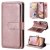 For iPhone 16 Plus Wallet 10 Card Slots Kickstand Leather Case Rose Gold