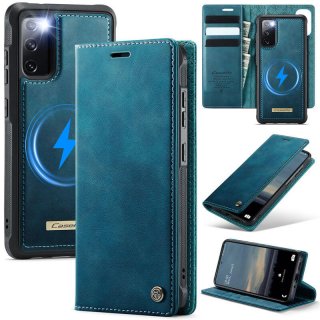 CaseMe Samsung Galaxy S20 FE 2-in-1 Magnetic Wallet Case – Wireless Charging & RFID Blocking Blue