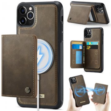 CaseMe iPhone 11 Pro 2-in-1 Detachable Magnetic Wallet Case with RFID Blocking, Card Holder & Wireless Charging Compatible - Coffee
