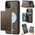 CaseMe iPhone 11 Pro Max 2-in-1 Detachable Magnetic Wallet Case with RFID Blocking, Card Holder & Wireless Charging Compatible - Coffee
