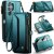 CaseMe Samsung Galaxy S25 Ultra Wallet RFID Blocking Crossbody Case Support Wireless Charging Green