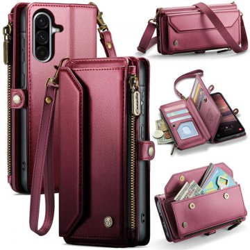 CaseMe Samsung Galaxy A56 5G Wallet RFID Blocking Crossbody Phone Case Red