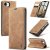 CaseMe iPhone 16e Wallet Magnetic Suede Leather Case Brown