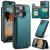 CaseMe iPhone 16 Pro Max RFID Blocking Card Holder Kickstand Case Green