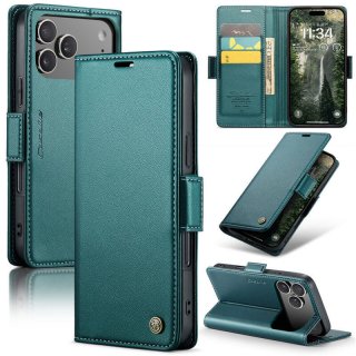 CaseMe iPhone 17 Pro Max Wallet RFID Blocking Magnetic Buckle Case Green