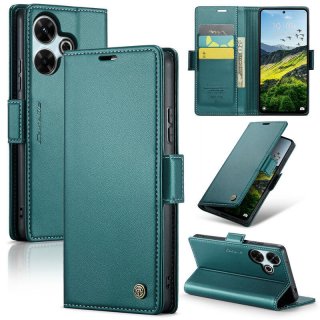 CaseMe Xiaomi Redmi 13 Wallet RFID Blocking Magnetic Buckle Case Green