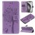 For iPhone 16 Pro Max Cat Tree Embossed Pattern Wallet Case Lavender