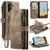 CaseMe Samsung Galaxy A17 Wallet kickstand Case with Wrist Strap Coffee